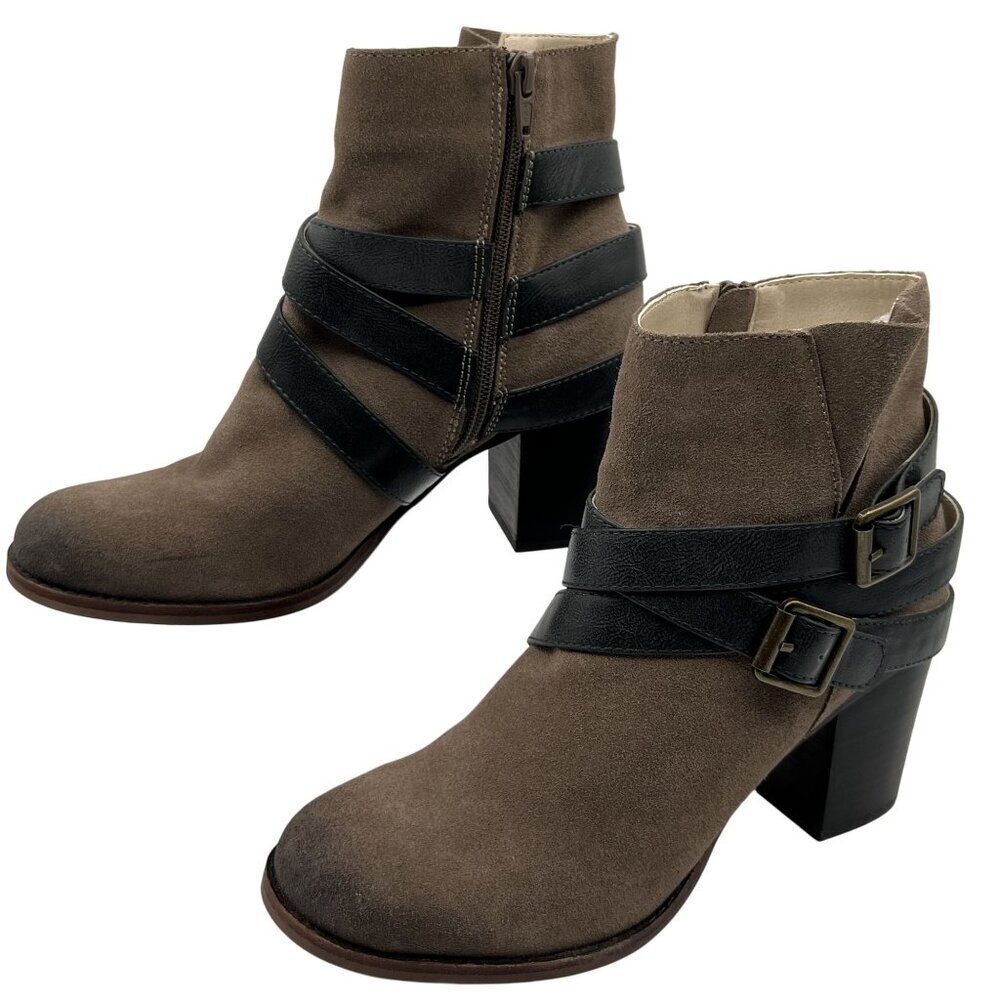 NEW Soho Cobbler Womens 8.5 Ankle Leather Booties Strappy Western Cowgirl Boots